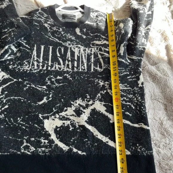 All Saints Monochrome Marble Crewneck Sweater - Picture 5 of 6